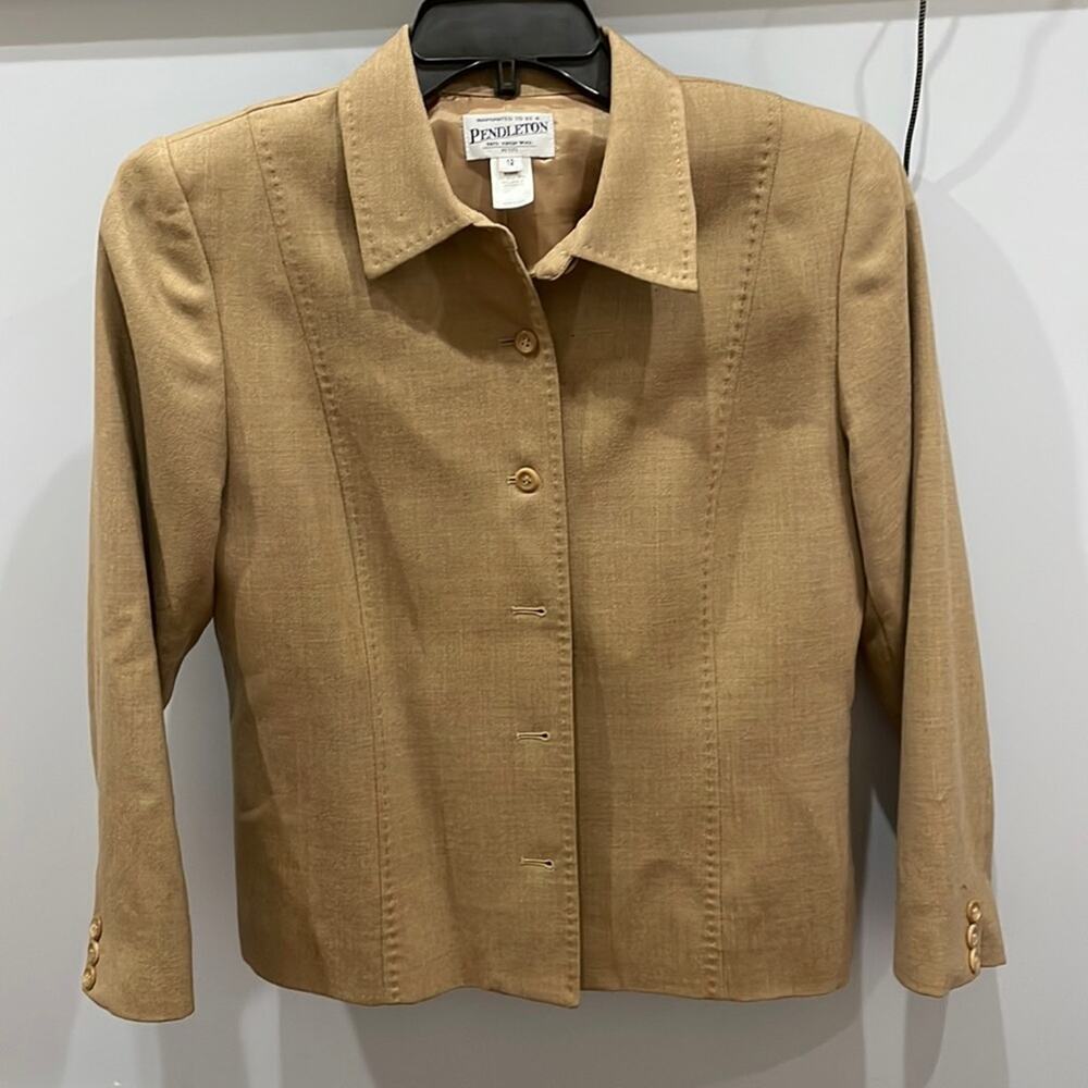 Vntage Pendleton 100% Virgin Wool Camel Blazer